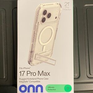 ONN Clear Phone Case for 17 Pro Max with Kickstand